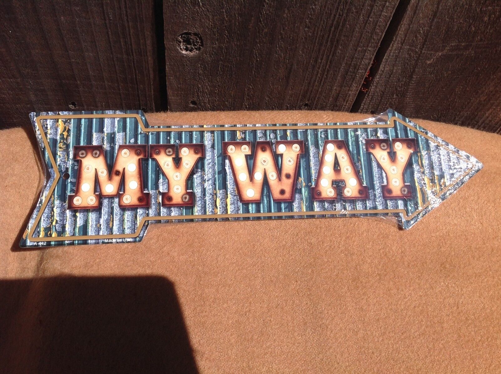 My Way This Way To Arrow Sign Directional Novelty Metal 17" x 5"