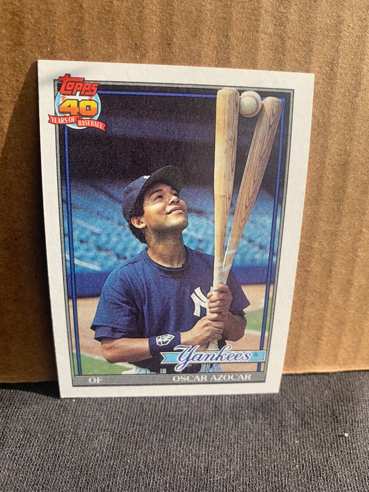 1991 Topps Baseball Card New York Yankees Oscar Azocar