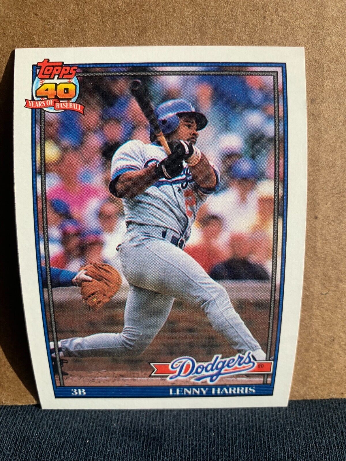 1991 Topps Baseball Card Los Angeles Dodgers Lenny Harris
