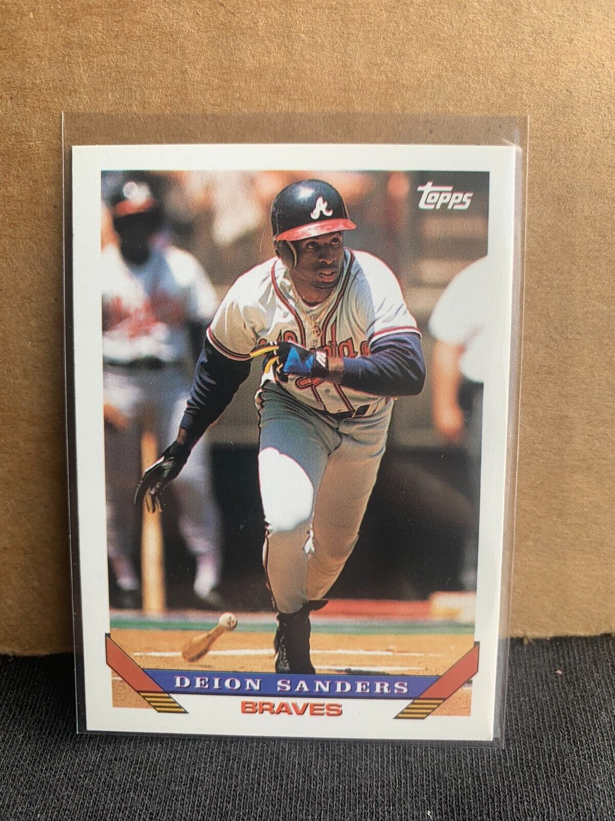 1993 Topps Baseball Card Atlanta Braves Deion Sanders 