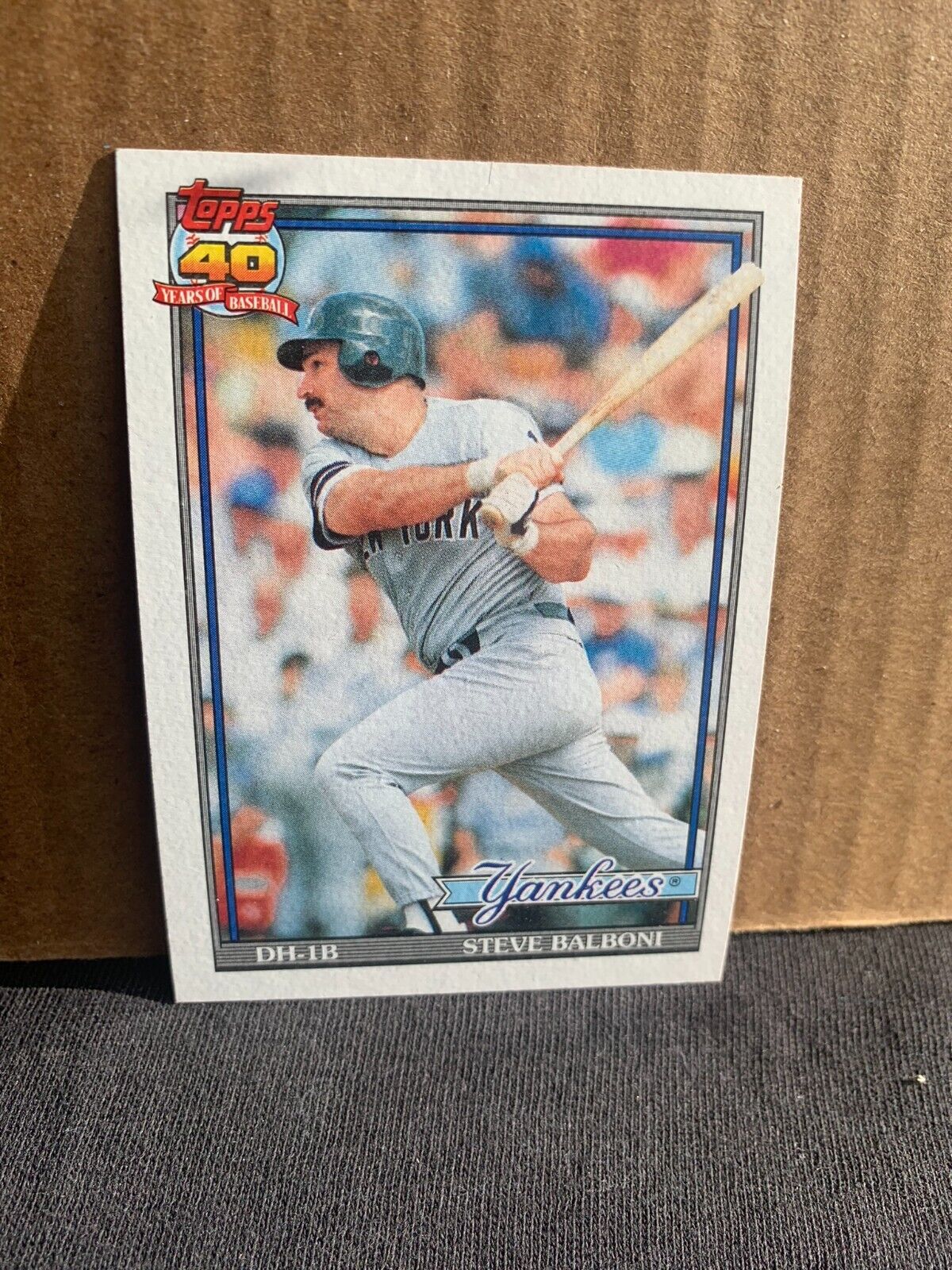 1991 Topps Baseball Card New York Yankees Steve Balboni