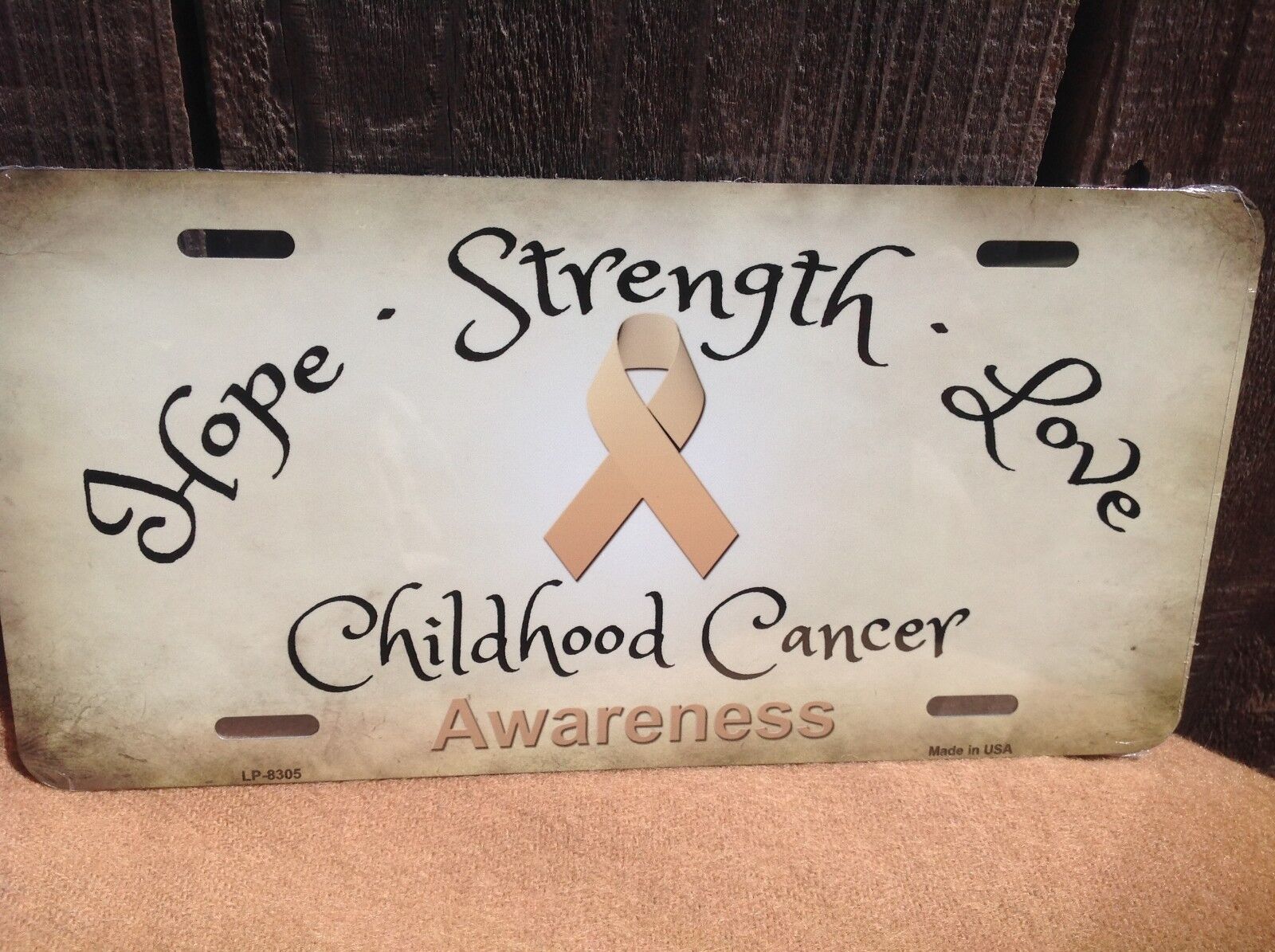 Hope Strength Love Childhood Cancer Awareness Ribbon Auto Car Truck License Plat