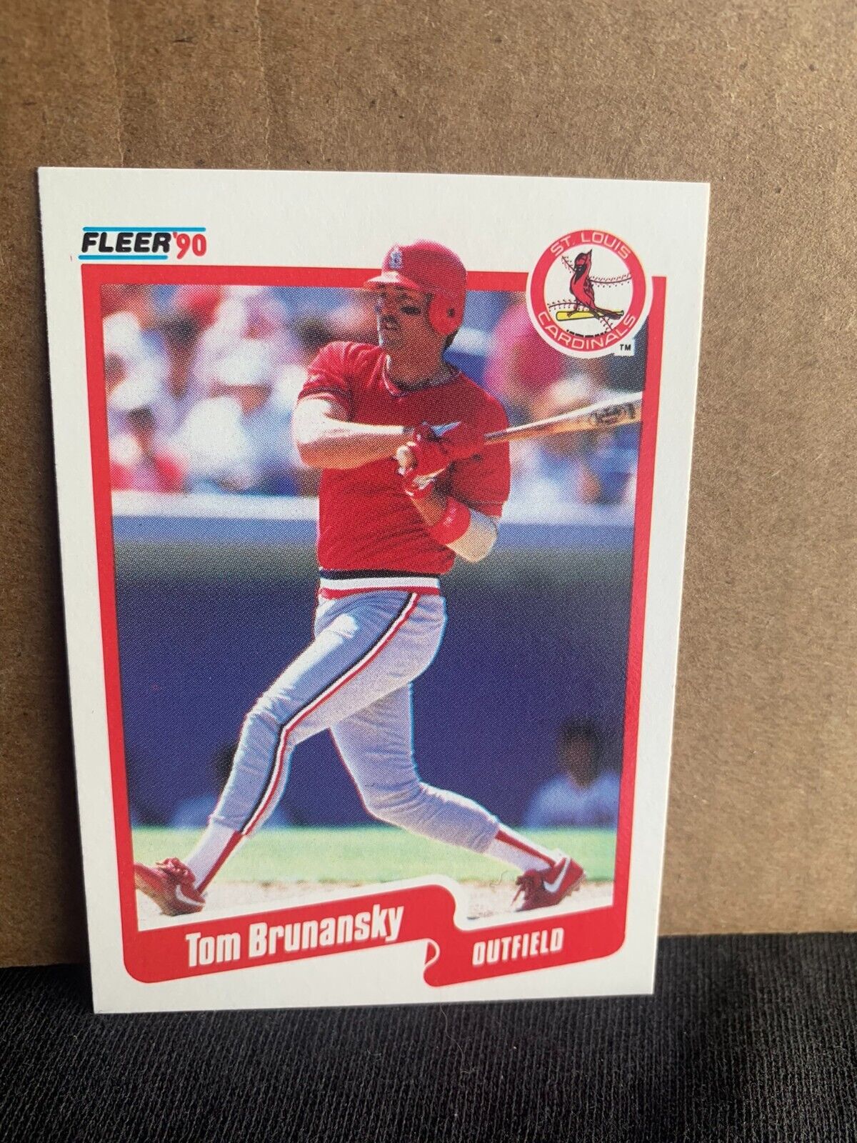 1990 Fleer Baseball Card St. Louis Cardinals Tom Brunansky