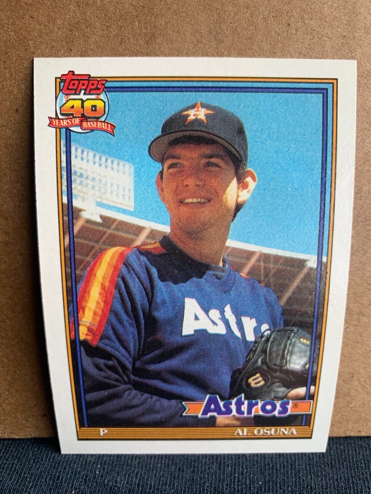1991 Topps Baseball Card Houston Astros Al Osuna
