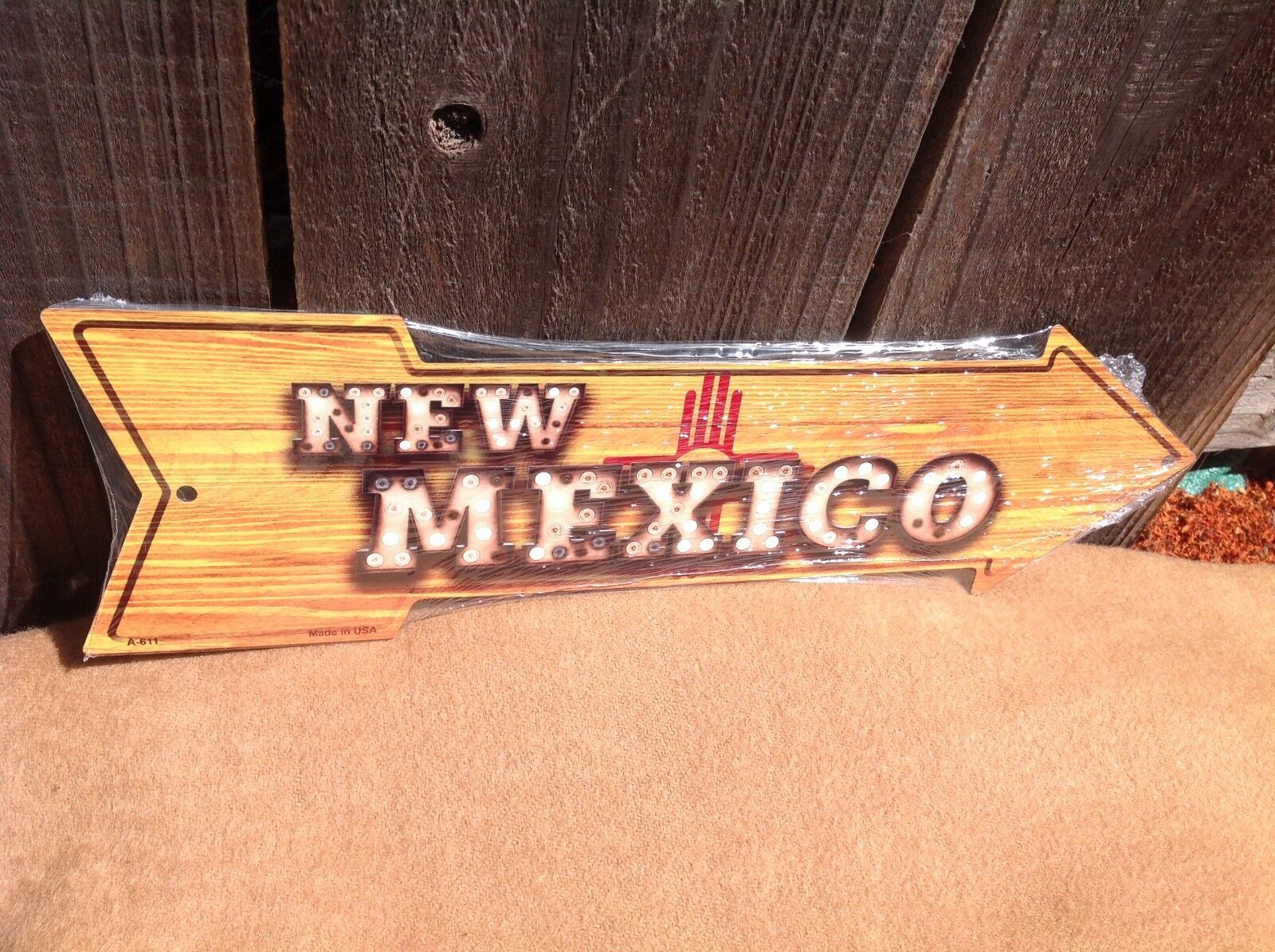 New Mexico State Flag This Way To Arrow Sign Directional Novelty Metal 17" x 5"