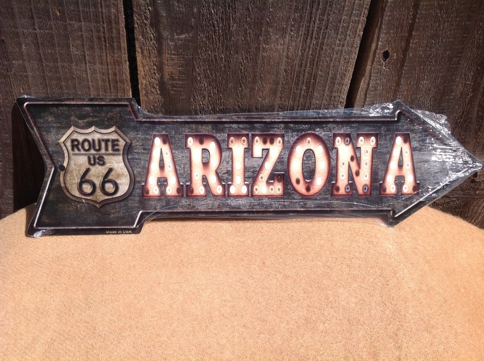 Route 66 Arizona This Way To Arrow Sign Directional Novelty Metal 17" x 5"