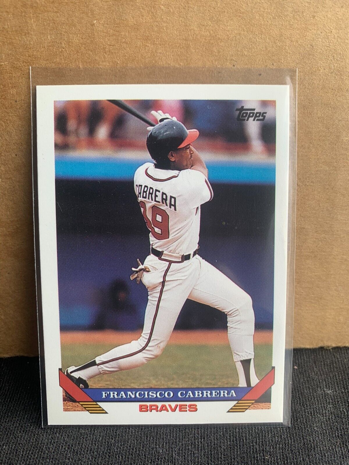 1993 Topps Baseball Card Atlanta Braves Francisco Cabrera