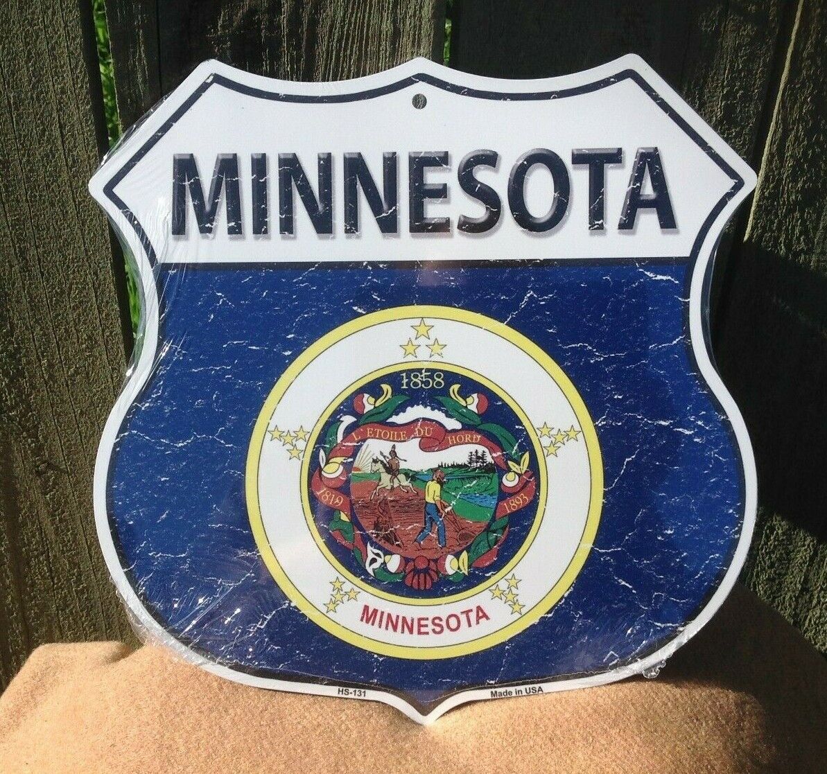 Minnesota State Flag US Highway Sign Novelty Metal 12" x 12" Road