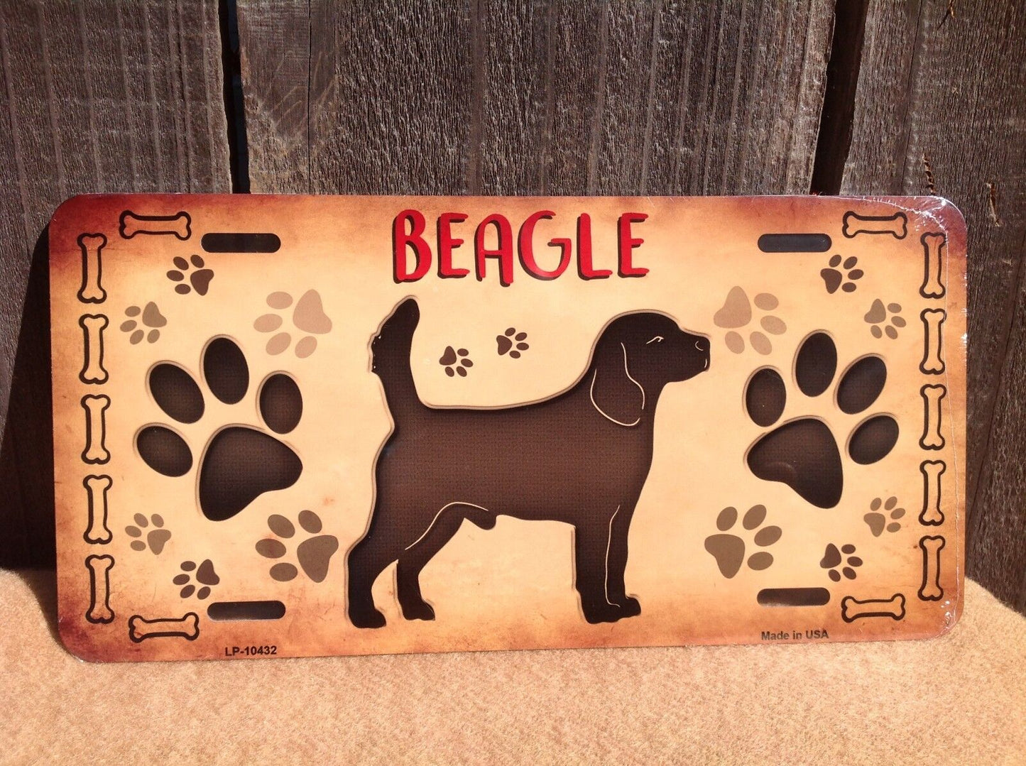 Beagle Paw Prints Pet Animal Dog Lovers Novelty Auto License Plate