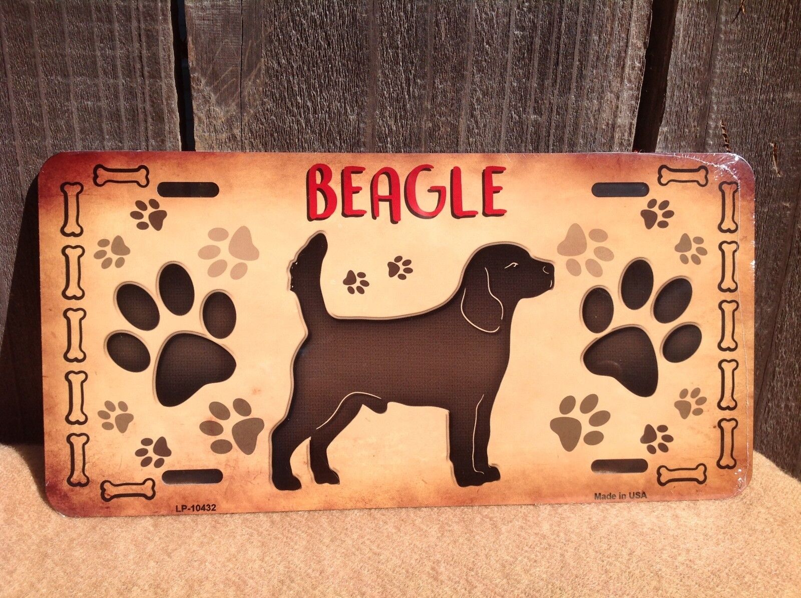 Beagle Paw Prints Pet Animal Dog Lovers Novelty Auto License Plate