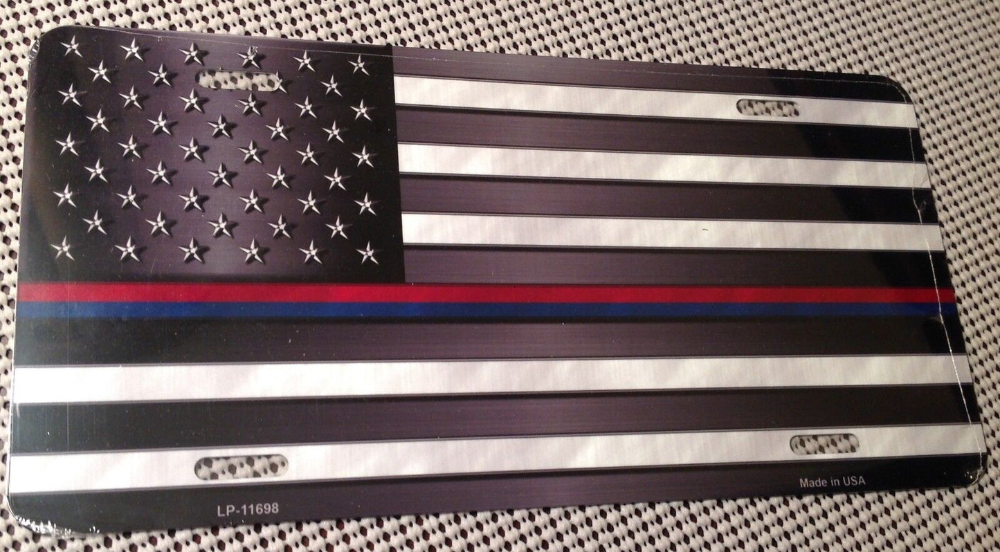 First Responder American Flag Blue Red License Plate Truck Auto Car Tag