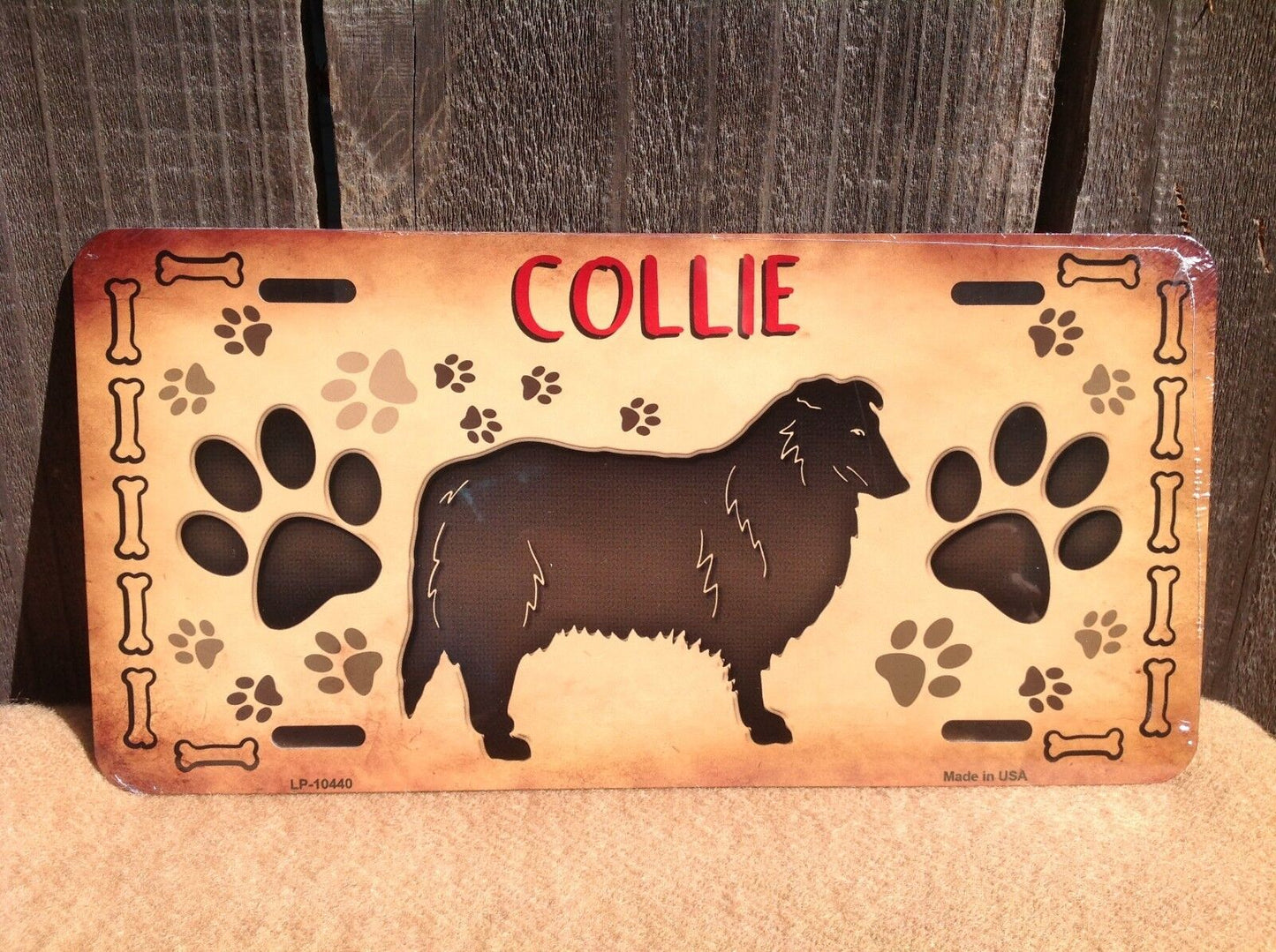 Collie Paw Prints Pet Animal Dog Lovers Novelty Auto License Plate