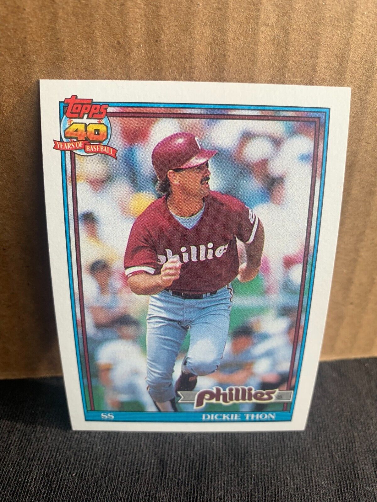 1991 Topps Baseball Card Philadelphia Phillies Dickie Thon