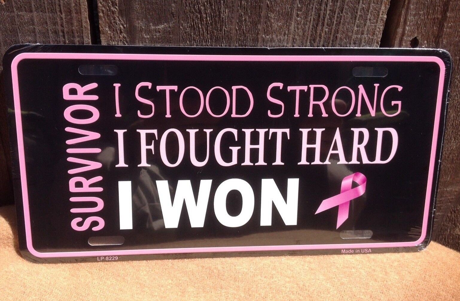 Survivor Breast Cancer Cancer Awareness Ribbon Auto Car Truck License Plate