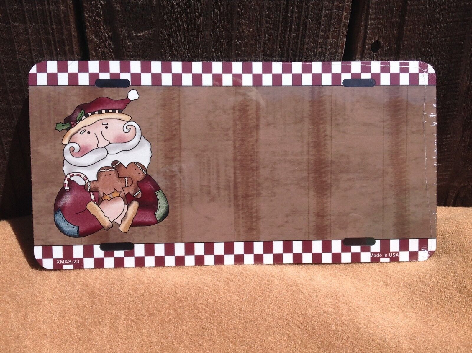 Santa Offset Blank Tablet Holiday Xmas Novelty License Plate Car Auto Truck