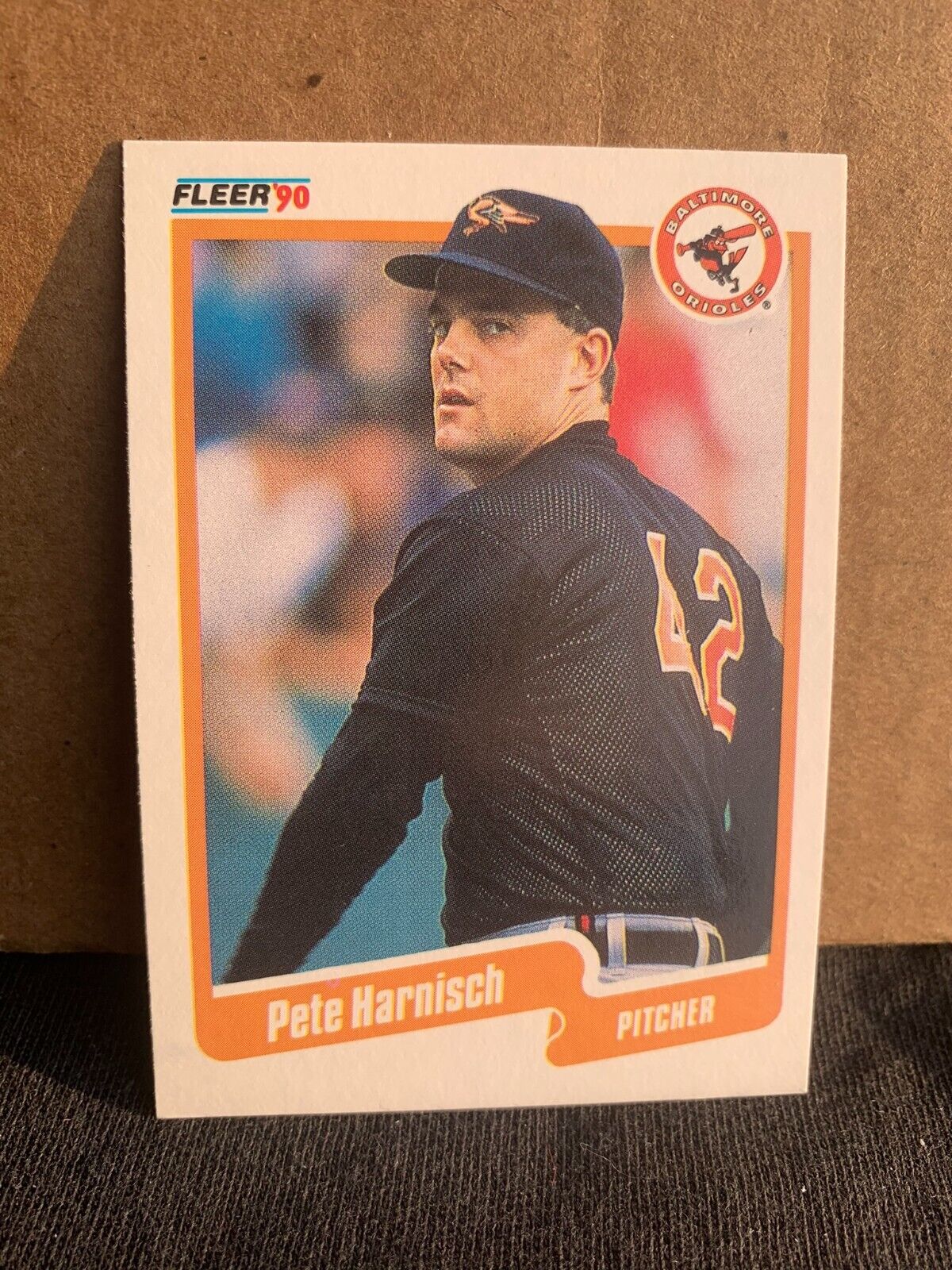 1990 Fleer Baseball Card Baltimore Orioles Pete Harnisch