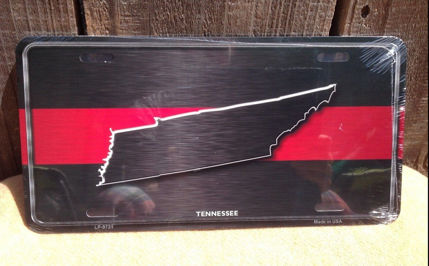 Tennessee Thin Red Line Fire Fighter Man Department Novelty License Plate
