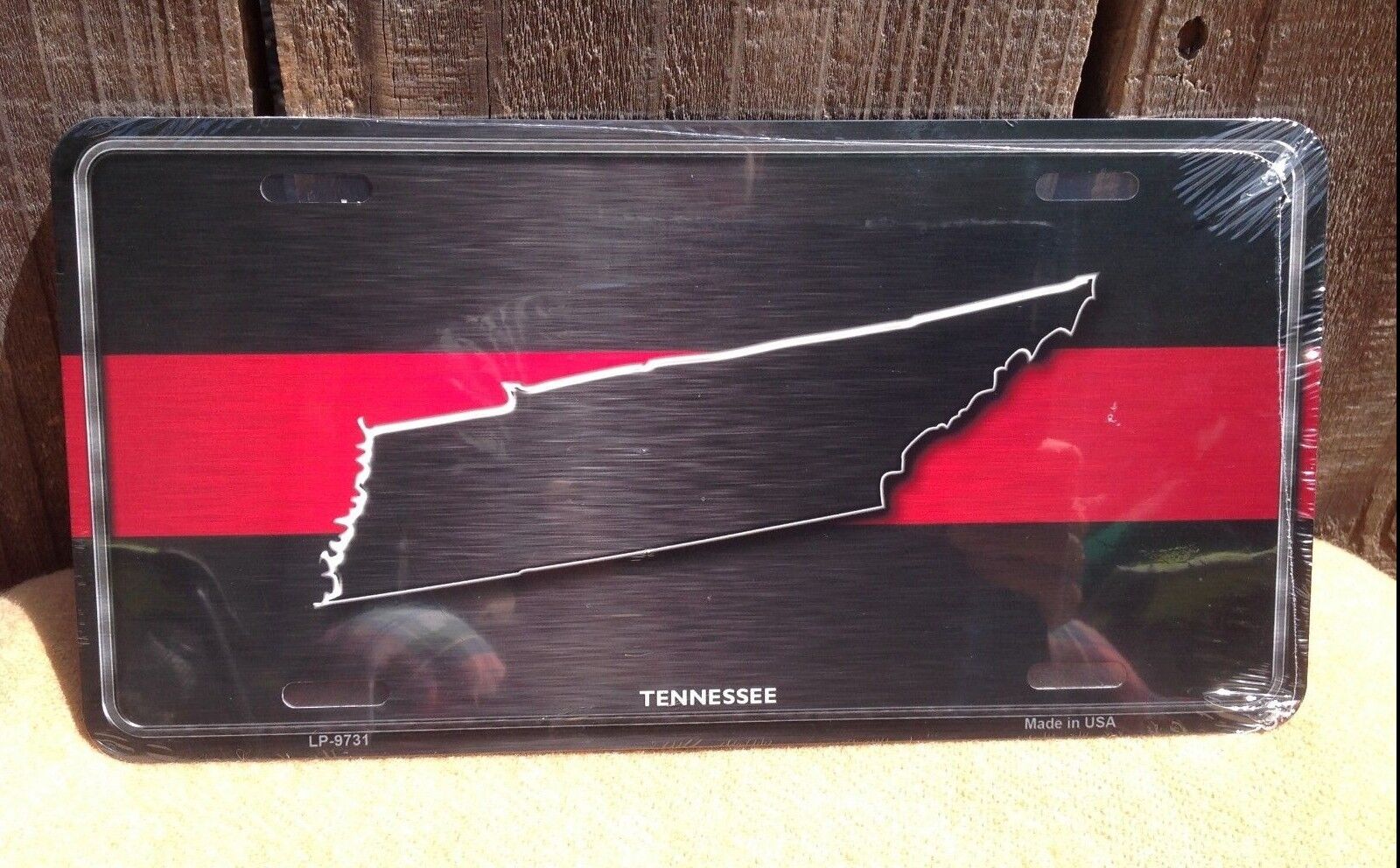 Tennessee Thin Red Line Fire Fighter Man Department Novelty License Plate
