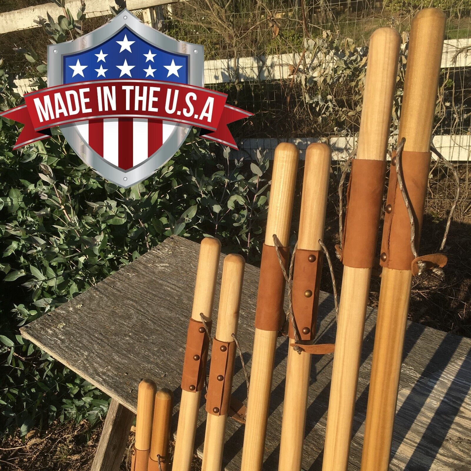 Natural Earth Tones Poplar Hard Wood Walking Stick Hiking Staff Hand Carved Pole