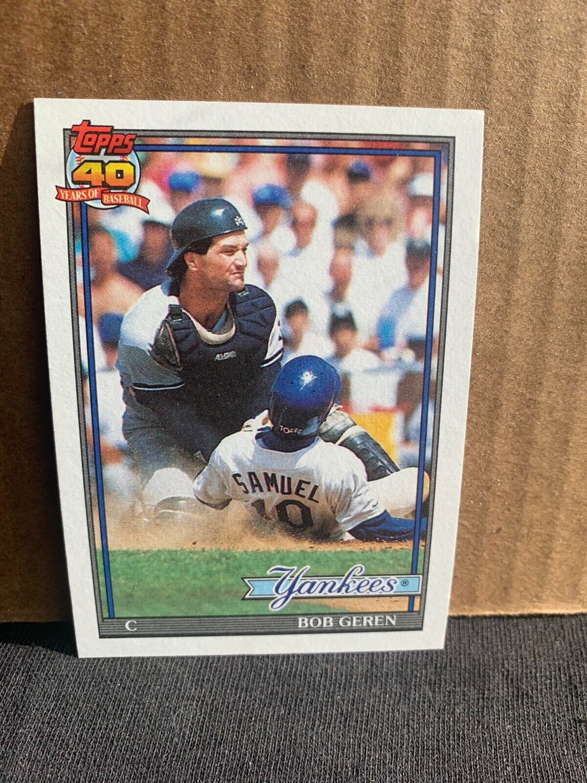 1991 Topps Baseball Card New York Yankees Bob Geren