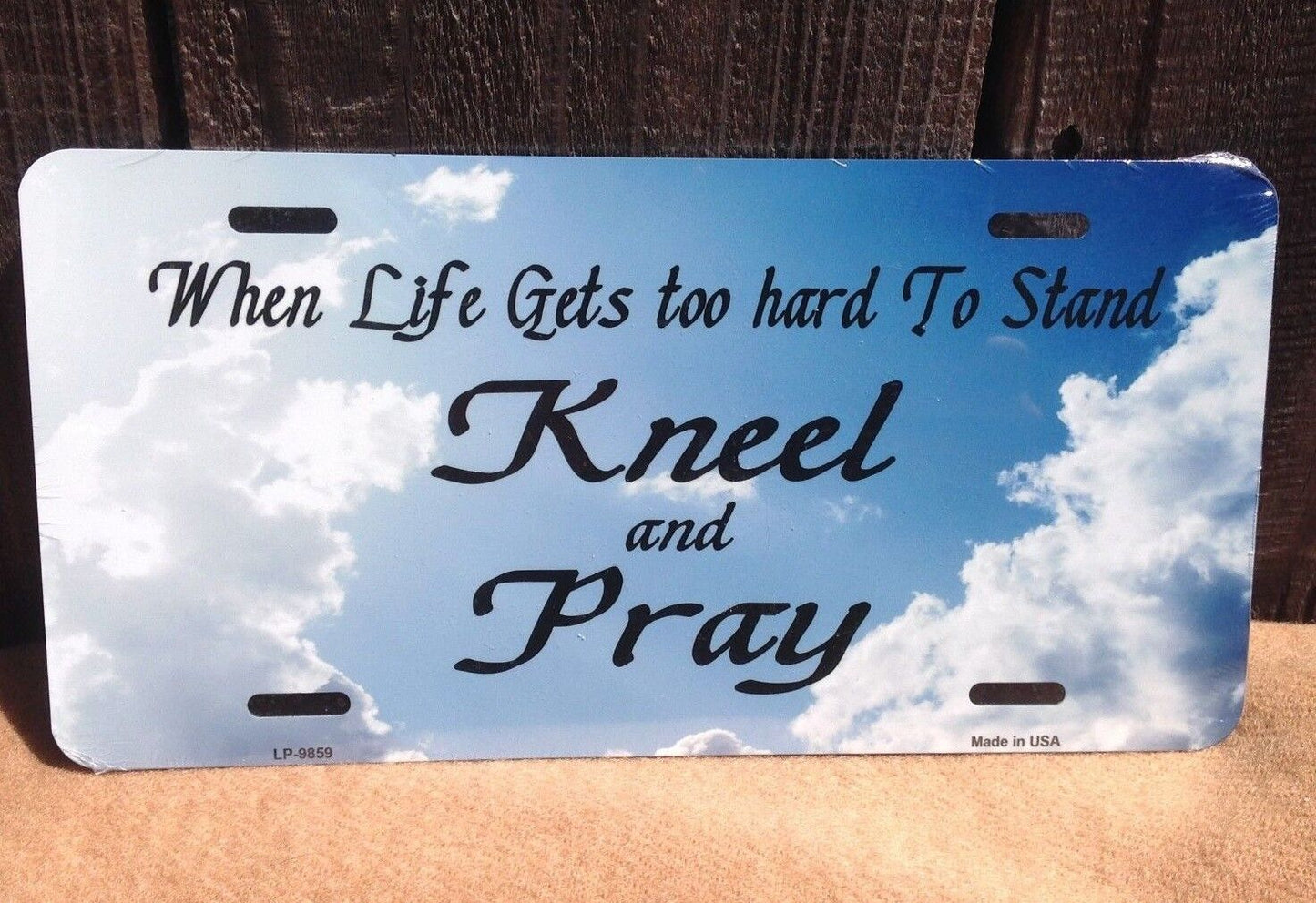 Clouds Kneel Pray Jesus Christ God Christian License Plate Auto Car Truck Tag