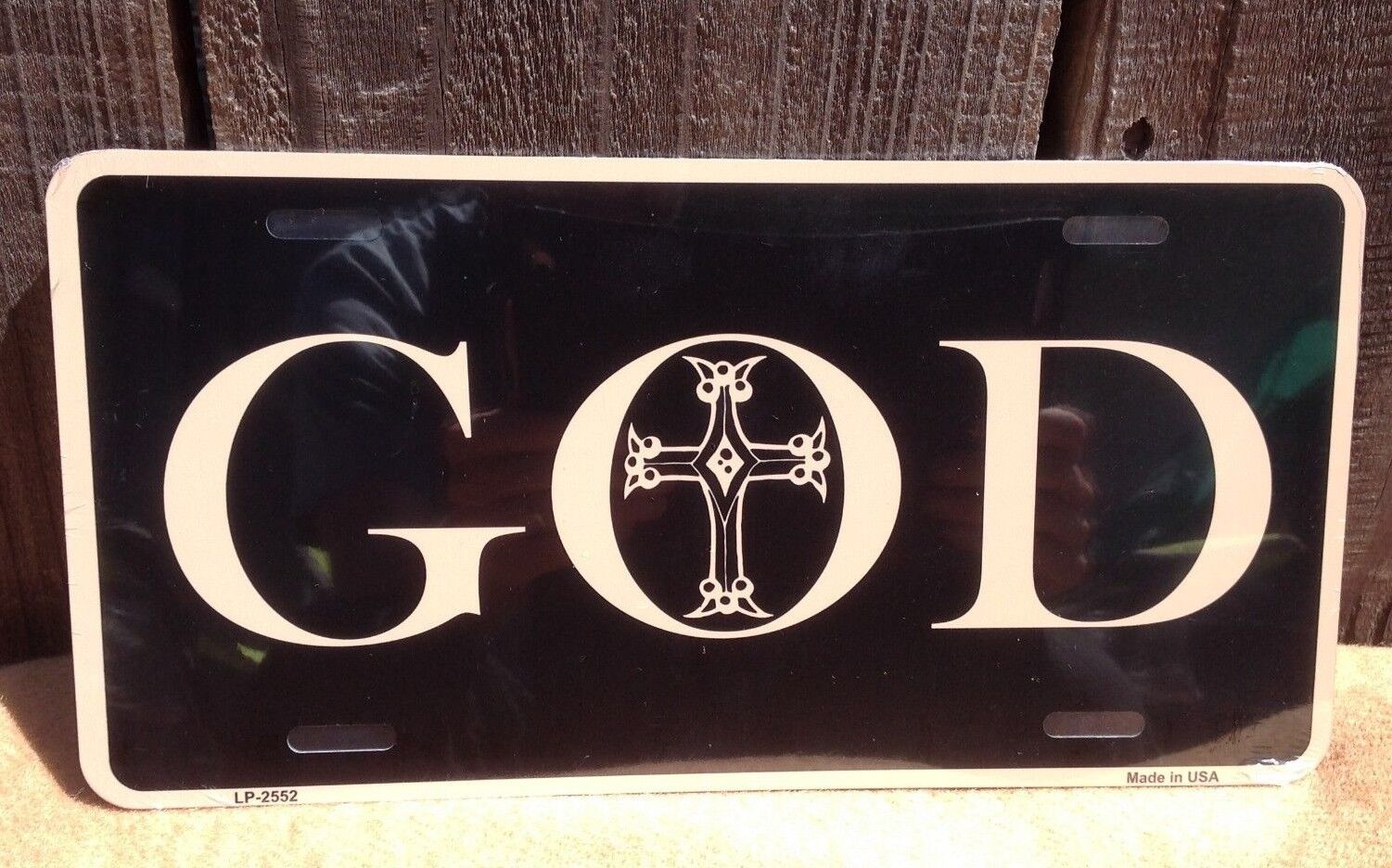 God Black Gold Jesus Christ God Christian License Plate Auto Car Truck Tag