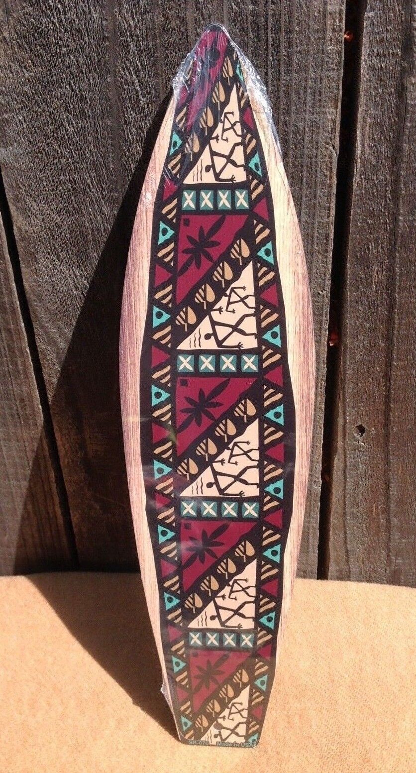Tapestry Wooden Appearance Mini Metal Novelty Beach Surf Board Sign 17" x 4.5"