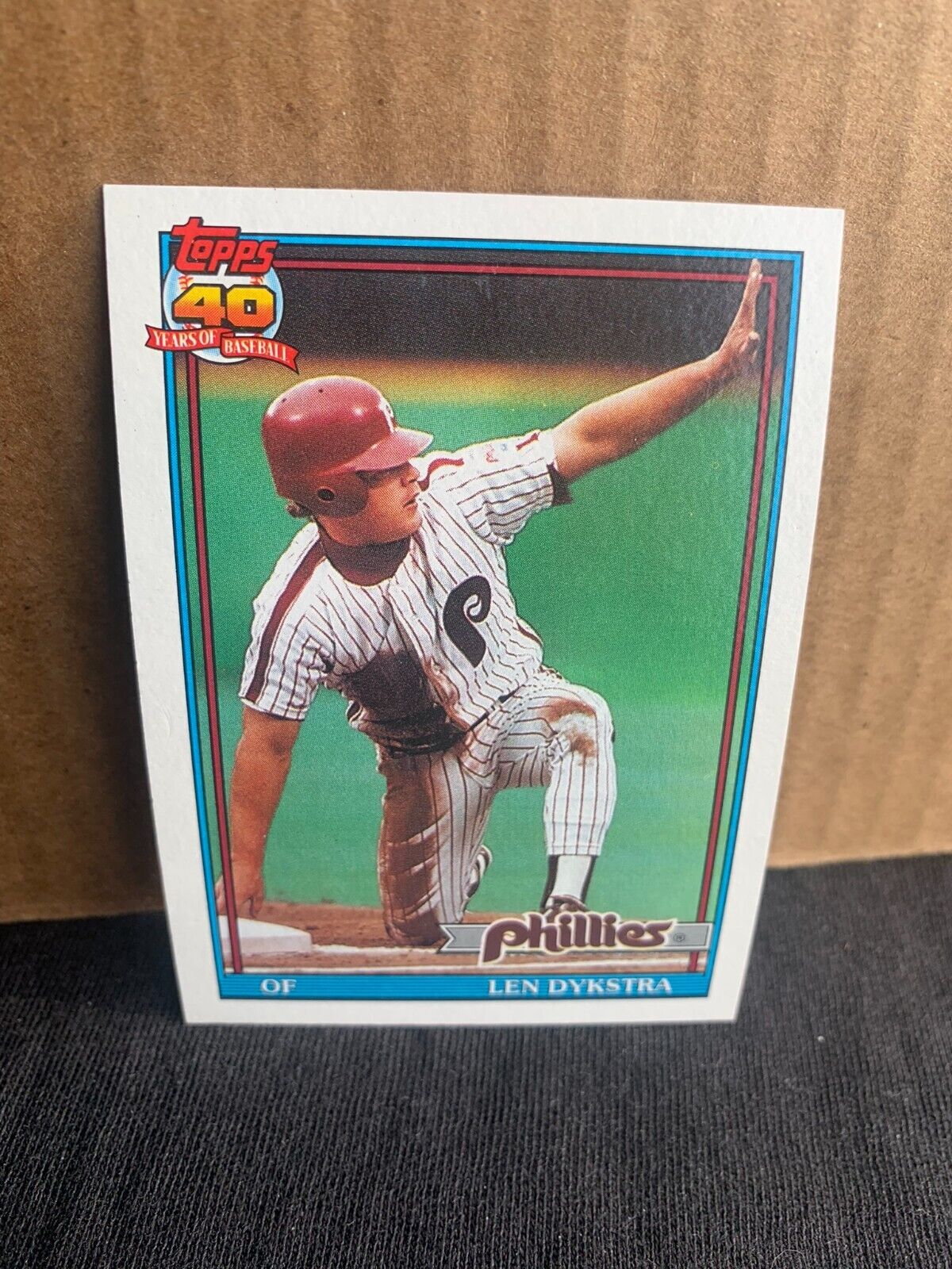 1991 Topps Baseball Card Philadelphia Phillies Len Dykstra