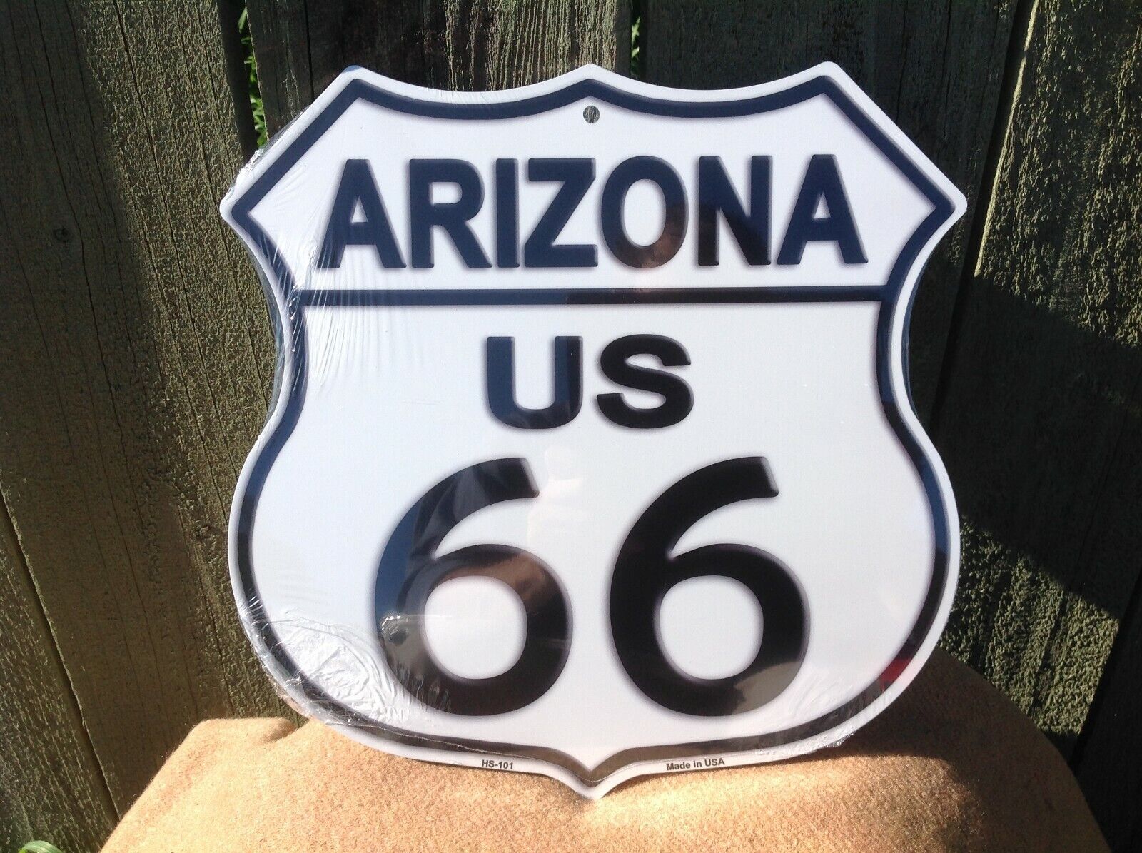 Rt. 66 Arizona White Americas Highway Sign Novelty Metal 12" x 12" Road