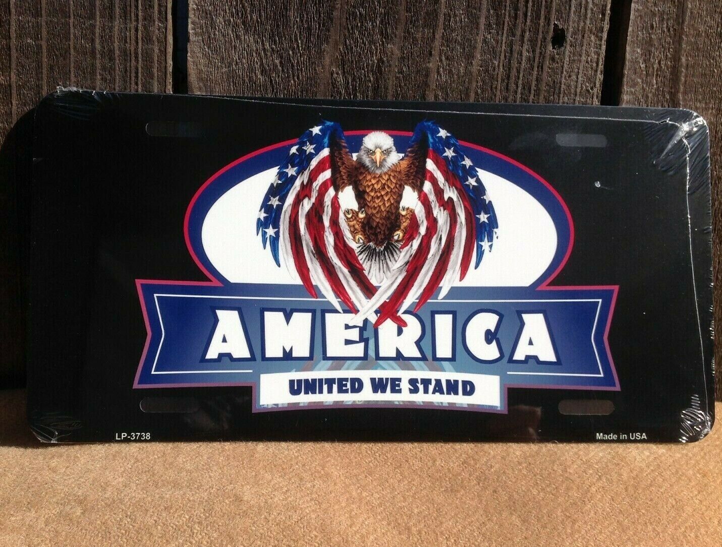 America United We Stand Bald Eagle Flag License Plate Car Auto Truck USA Patriot