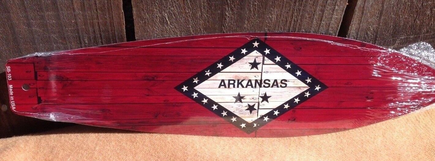 Arkansas State Flag Mini Novelty Beach Surf Board Sign 17" x 4.5"