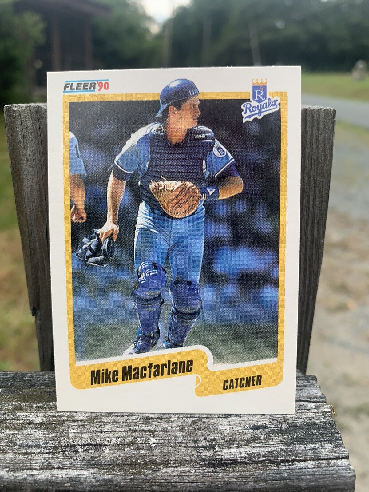 1990 Fleer Baseball Card Kansas City Royals Mike Macfarlane