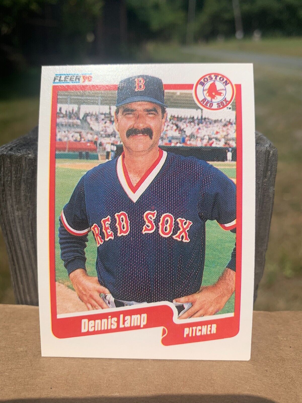 1990 Fleer Baseball Card Boston Red Sox Dennis Lamp