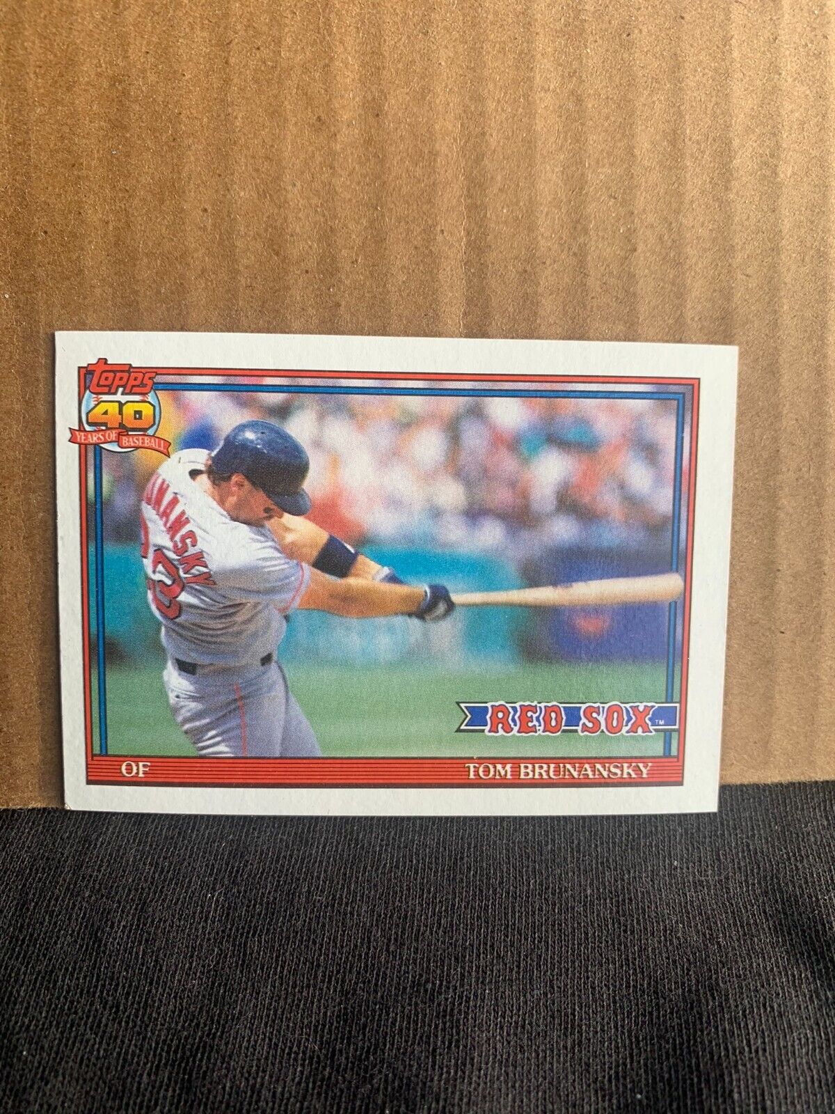 1991 Topps Baseball Card Boston Red Sox Tom Brunansky