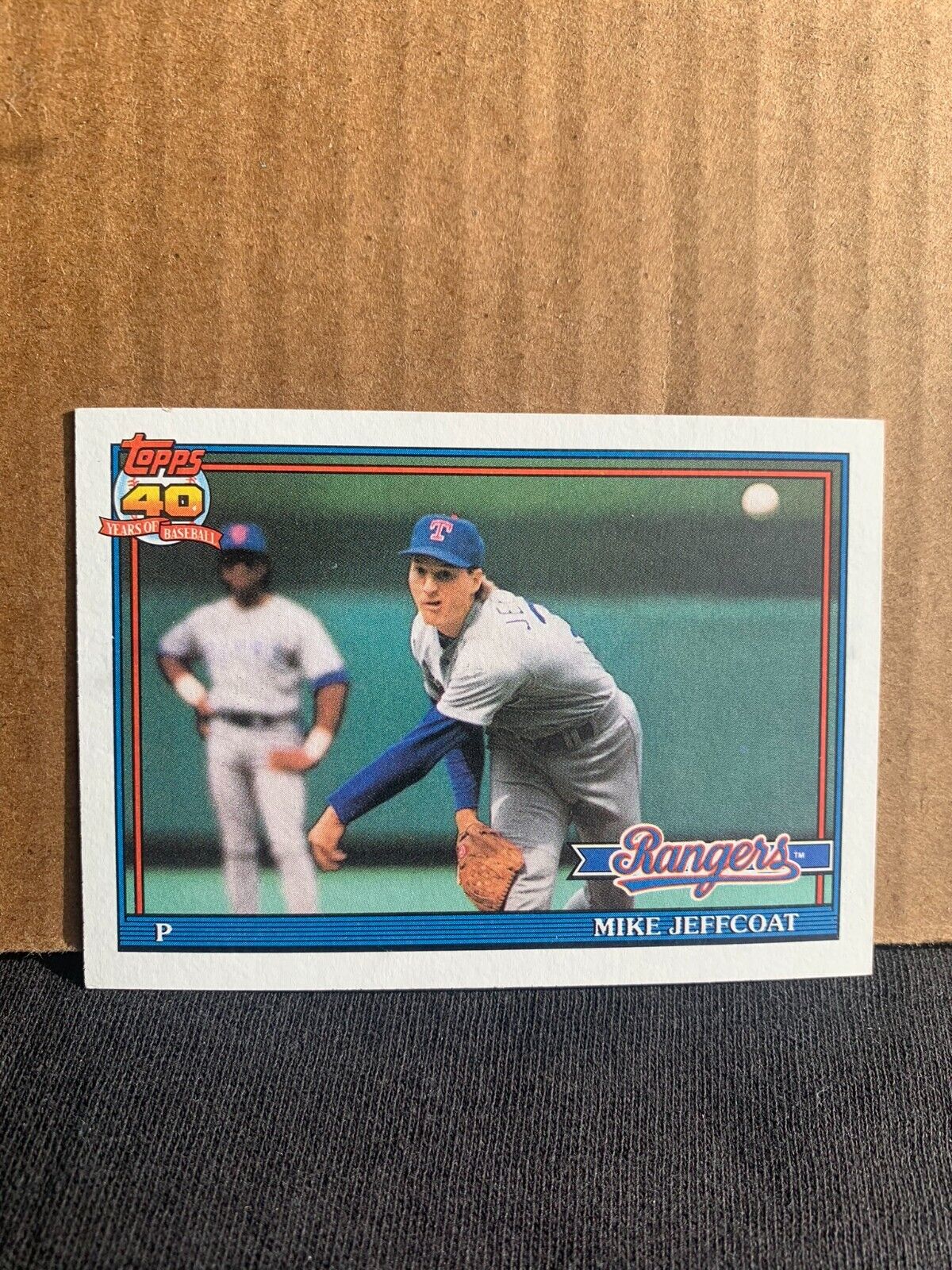 1991 Topps Baseball Card Texas Rangers Mike Jeffcoat