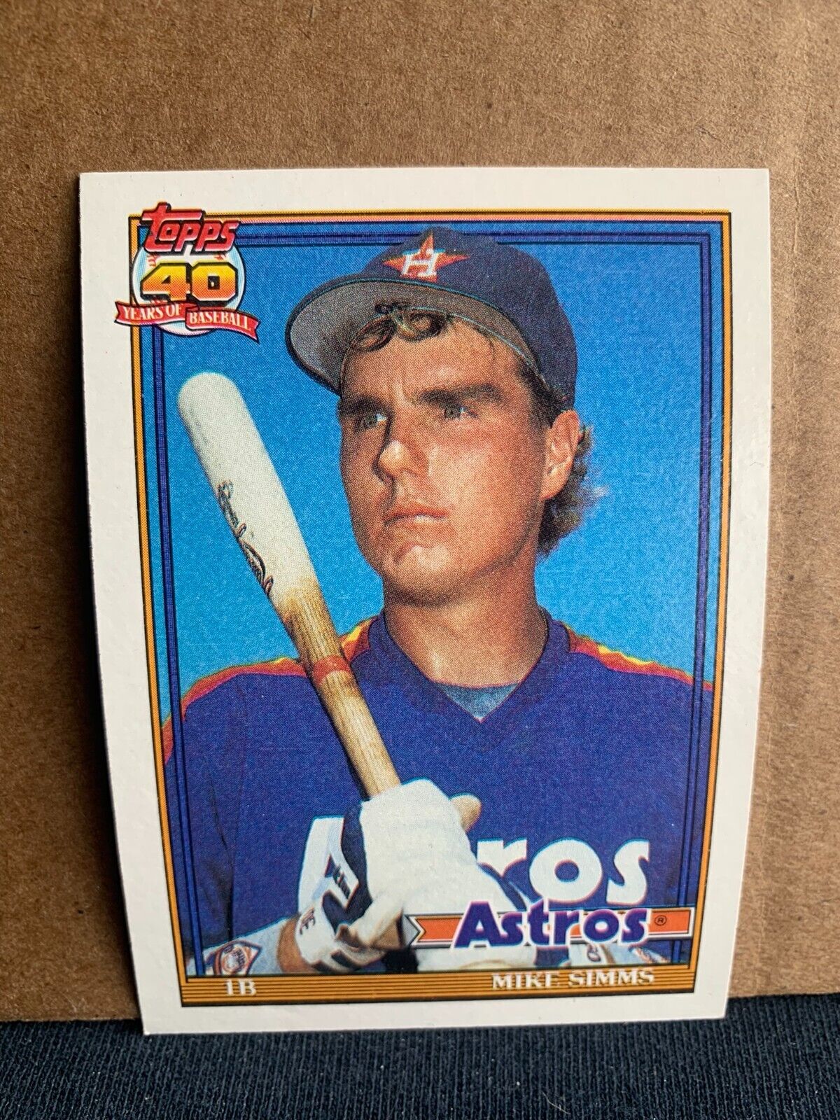 1991 Topps Baseball Card Houston Astros Mike Simms