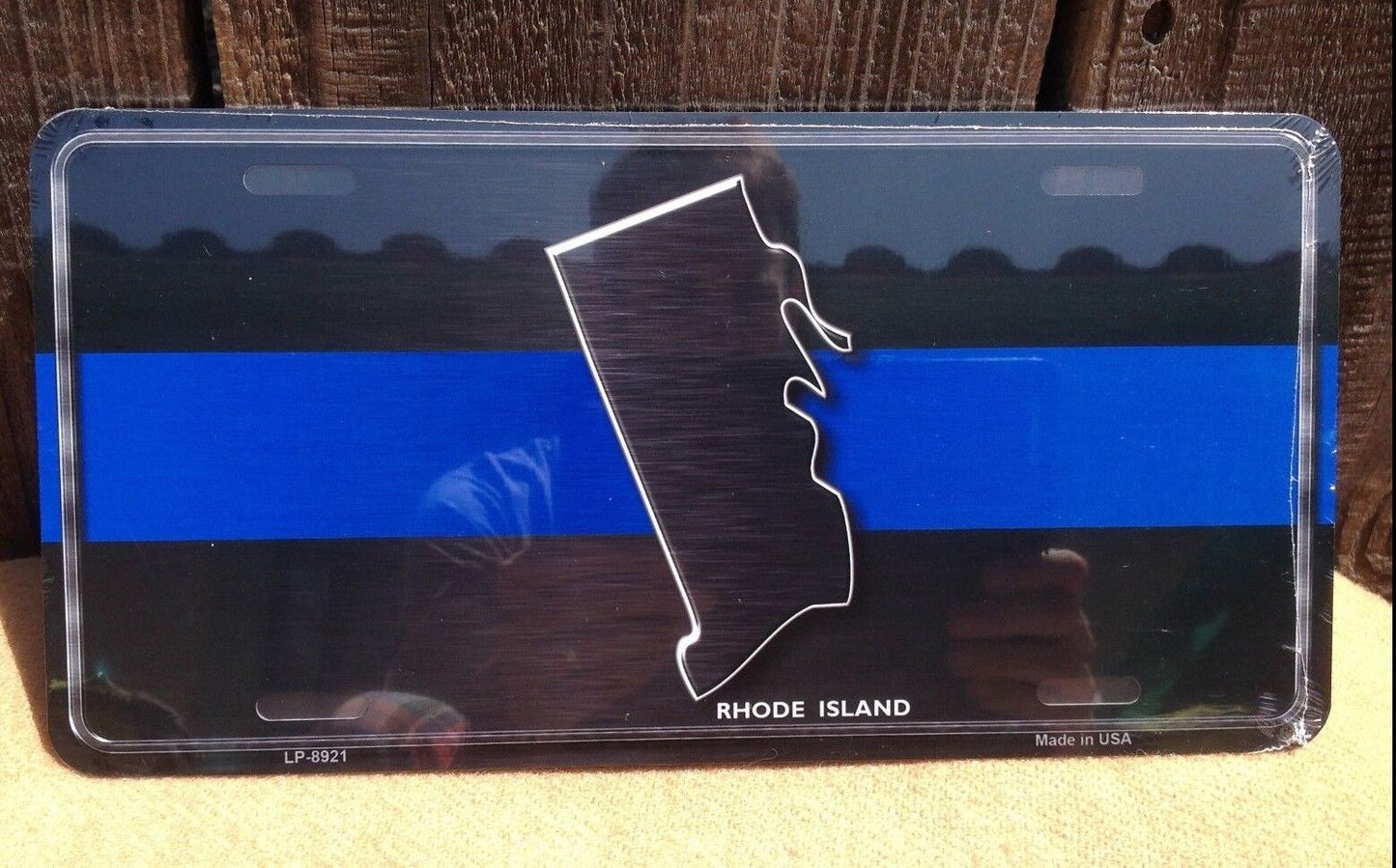Rhode Island Thin Blue Line Police Auto Car Truck Metal Novelty License Plate