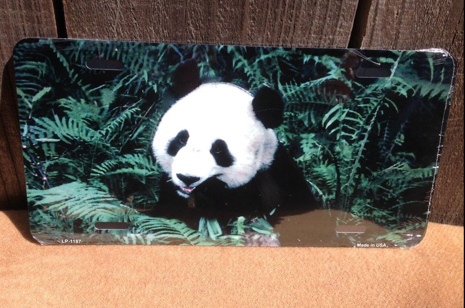 Panda Bear Novelty Metal License Plate Auto Car Truck Tag