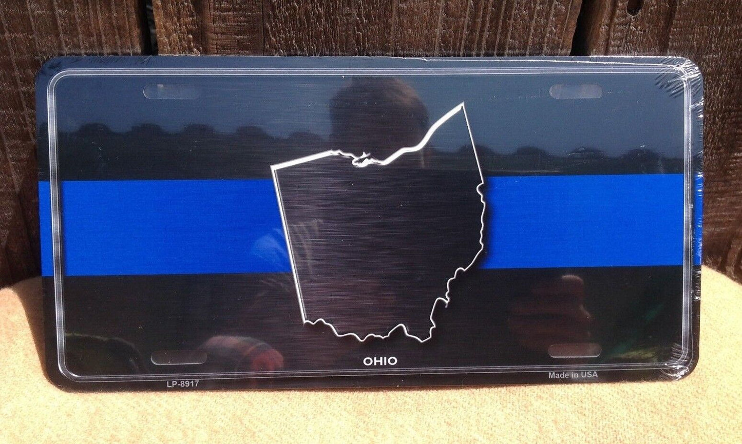 Ohio Thin Blue Line Police Auto Car Truck Tag Metal Novelty License Plate
