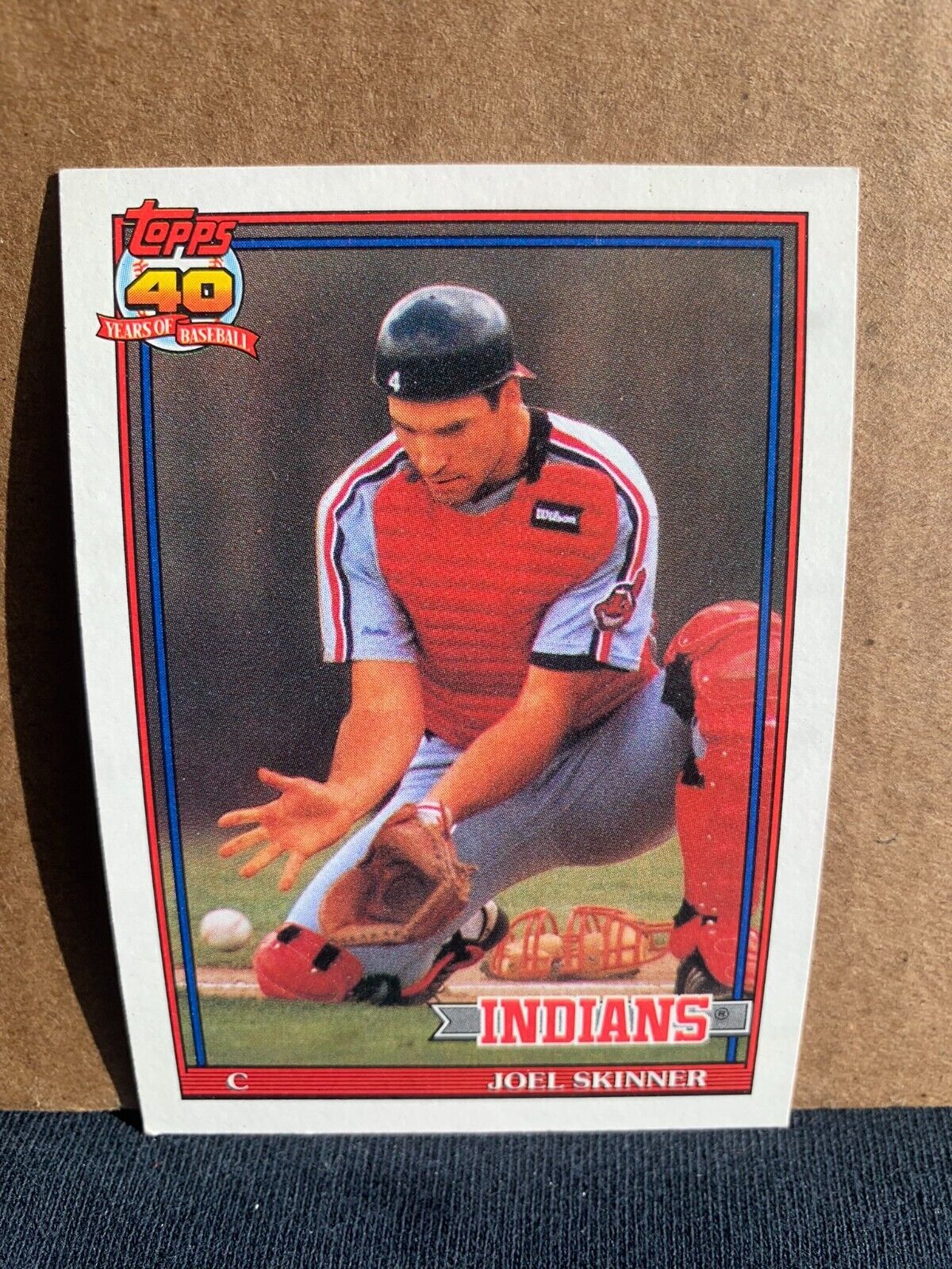1991 Topps Baseball Card Cleveland Indians Joel Skinner
