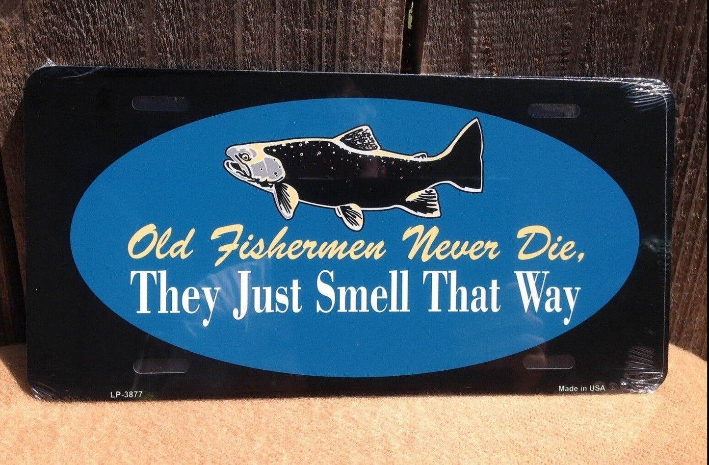 Old Fisherman Never Die Wholesale Novelty License Plate Metal Auto Car Truck Tag