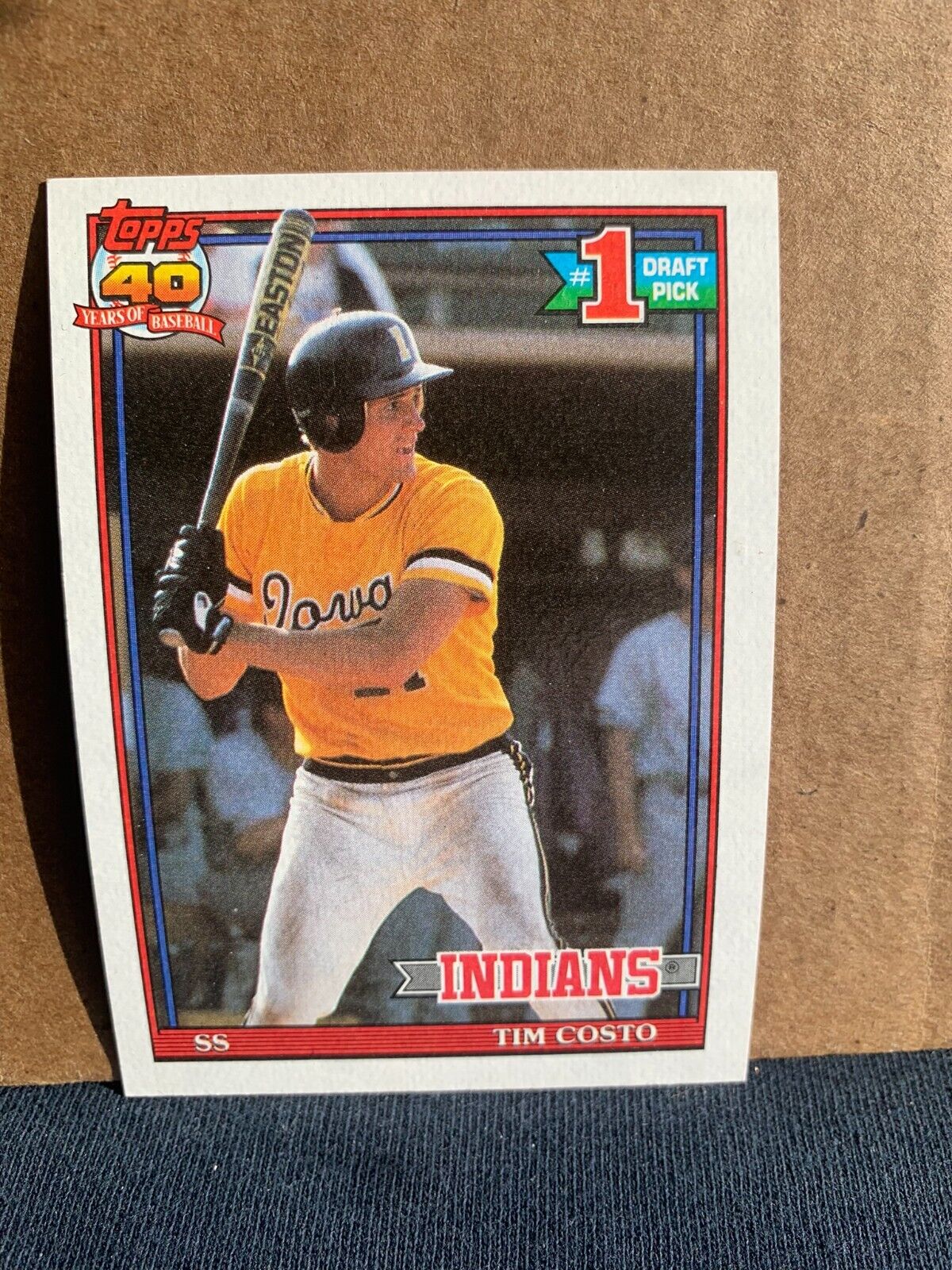 1991 Topps Baseball Card Cleveland Indians Tim Costo Draft Pick