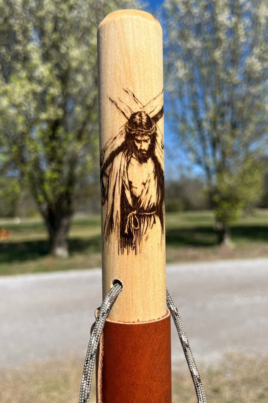 Jesus Carrying Cross, John 3:16 Walking Stick - Hiking Staff