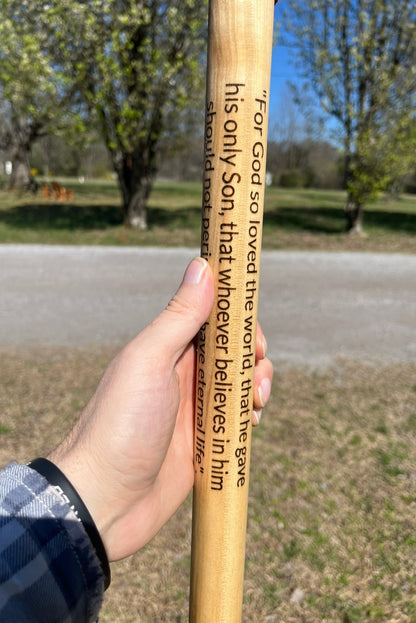 Jesus Carrying Cross, John 3:16 Walking Stick - Hiking Staff