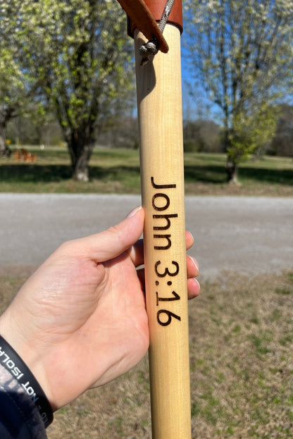 Jesus Carrying Cross, John 3:16 Walking Stick - Hiking Staff