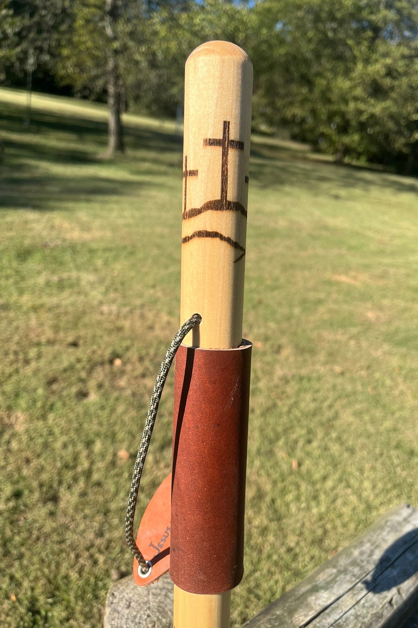 Three Crosses Calvary, Jeremiah 29:11 Jesus Christ Poplar Wood Walking Stick, Hiking Staff, Personalized Gift