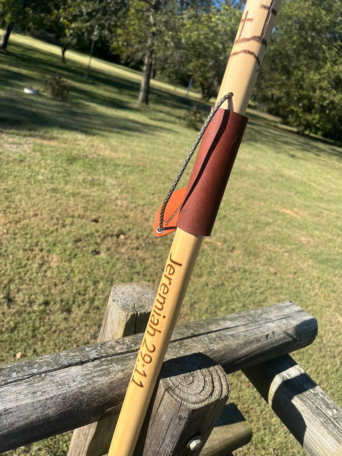 Three Crosses Calvary, Jeremiah 29:11 Jesus Christ Poplar Wood Walking Stick, Hiking Staff, Personalized Gift