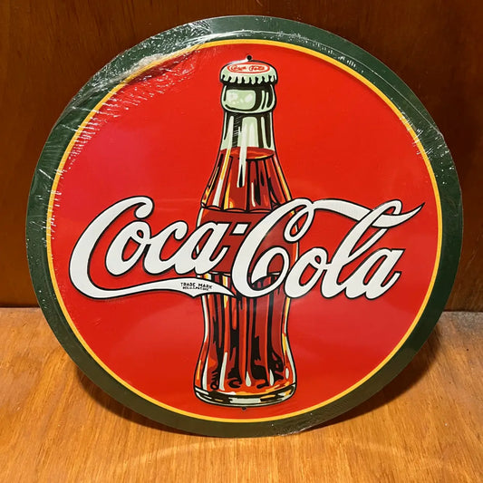 Embossed Coke Bottle Cap Sign - Steel Metal