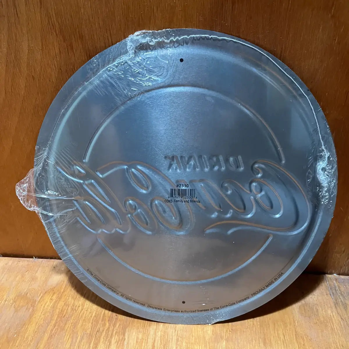 Embossed Coke Classic Family Sign - Round Steel Metal