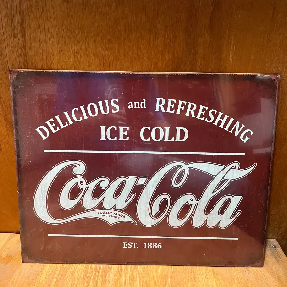 Coke Ice Cold Est. 1886 Sign - Tin Metal